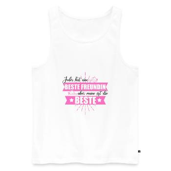 Partnerlook Beste Freundinnen - Männer Premium Bio Tank Top - Weiß - Vorne - Michal (187cm)