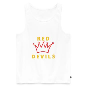 Diables rouge - Débardeur bio Premium Homme - blanc - Devant - AI Model Male 178 light (178cm)