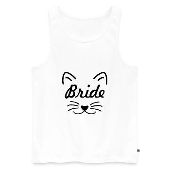 Bride cat marriage gift groom wedding - Men's Premium Organic Tank Top - white - Front - AI Model Male 178 light (178cm)