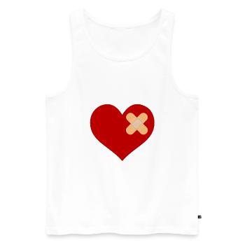 heartpatch - Débardeur bio Premium Homme - blanc - Devant - Michal (187cm)