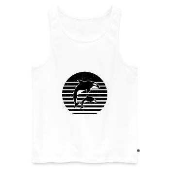 Vintage Orcas Whales Killer Whale Animals - Men's Premium Organic Tank Top - white - Front - Michal (187cm)
