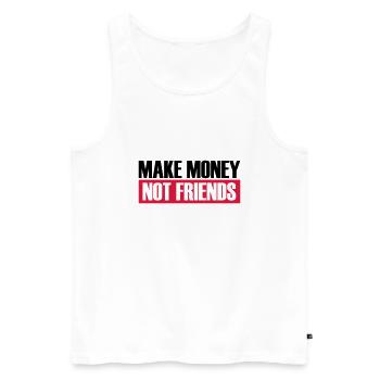 Make Money Logo - Men's Premium Organic Tank Top - white - Front - AI Model Male 178 light (178cm)