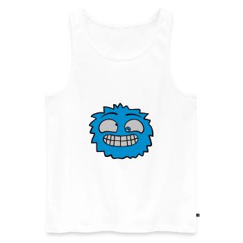 Hairy monster face - Men's Premium Organic Tank Top - white - Front - AI Model Male 178 light (178cm)