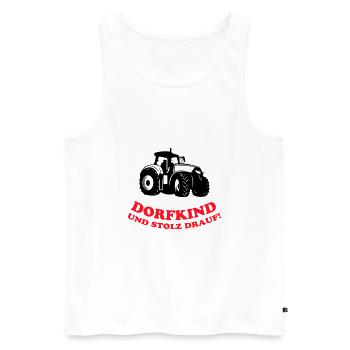 Dorfkind und stolz drauf! - Männer Premium Bio Tank Top - Weiß - Vorne - AI Model Male 178 light (178cm)
