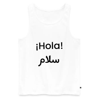 Hallo auf Arabisch - Männer Premium Bio Tank Top - Weiß - Vorne - AI Model Male 178 light (178cm)