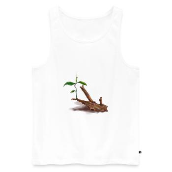 Pflanzen Sie auf einem Baumstamm, Aquarium, Aquari - Männer Premium Bio Tank Top - Weiß - Vorne - Michal (187cm)