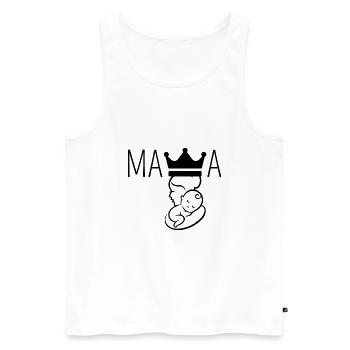 mama couronne - Men's Premium Organic Tank Top - white - Front - AI Model Male 178 light (178cm)