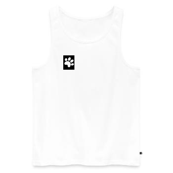 Hundepfote mit Stil - Männer Premium Bio Tank Top - Weiß - Vorne - AI Model Male 178 light (178cm)