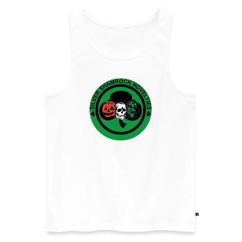 Silberne Kleeblatt-Neuheiten - Männer Premium Bio Tank Top - Weiß - Vorne - AI Model Male 178 light (178cm)