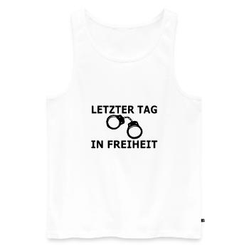 Junggesellenabschied / Junggesellinnenabschied: - Männer Premium Bio Tank Top - Weiß - Vorne - Michal (187cm)