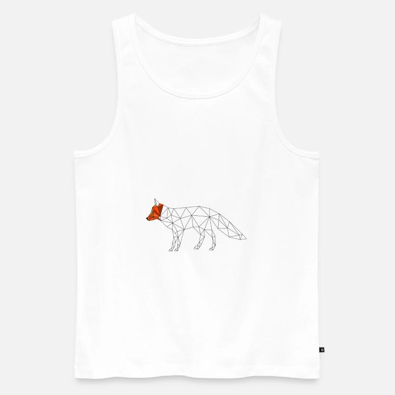 Fuchs geometrisch low poly bunter Kopf 3D Geschenk - Männer Premium Bio Tank Top - Weiß