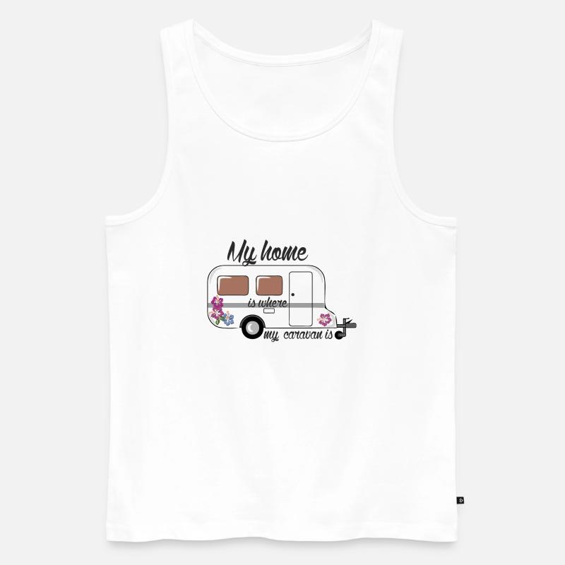 Caravan - Männer Premium Bio Tank Top - Weiß