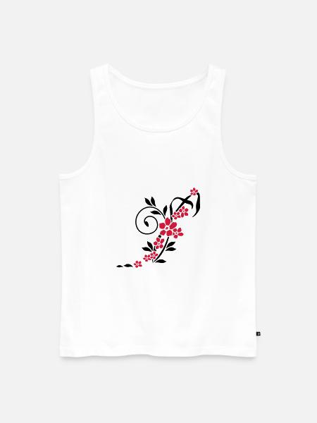 Flower tendril / Flower Tandril (2c) - Men's Premium Organic Tank Top - white