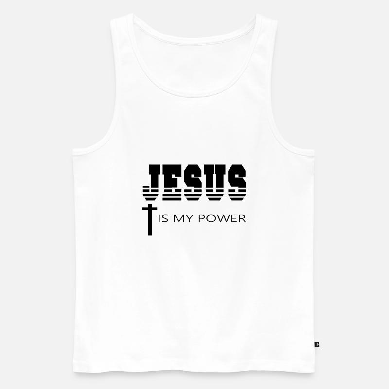 Jesus Christ Gott God - Männer Premium Bio Tank Top - Weiß