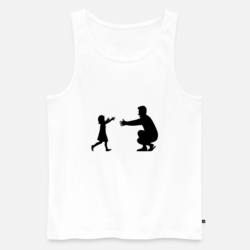 Vater und Tocher - Männer Premium Bio Tank Top - Weiß