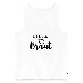 Braut Hochzeit Ring JGA Geschenk - Männer Premium Bio Tank Top - Weiß - Vorne - AI Model Male 178 light (178cm)