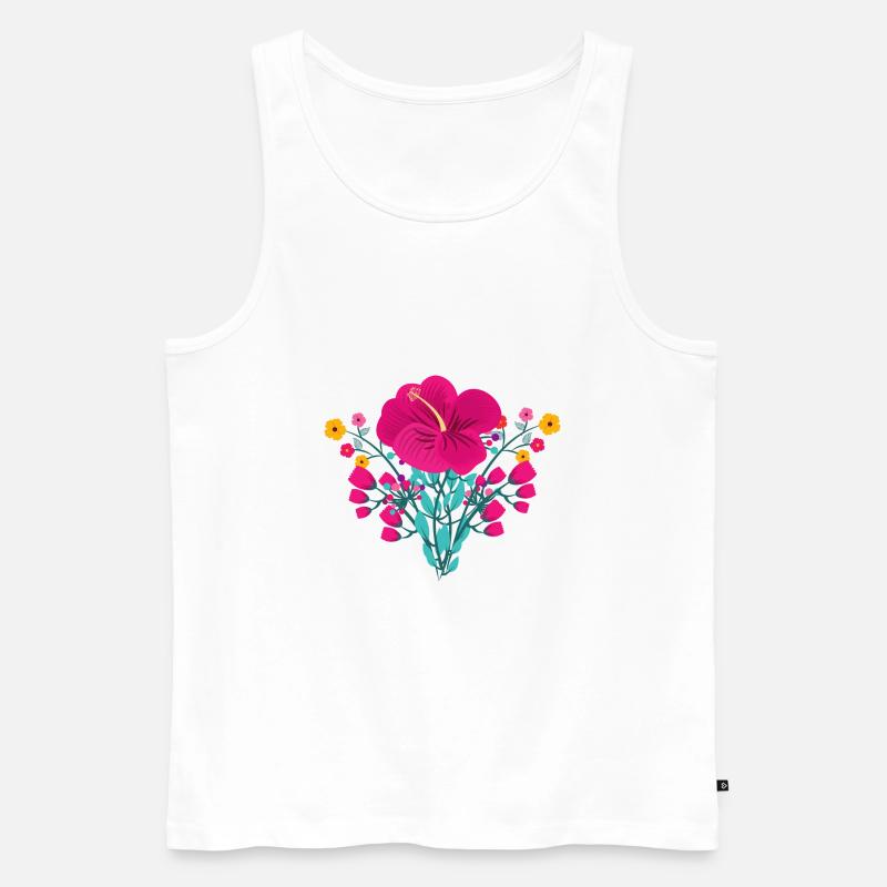 Blumen - Männer Premium Bio Tank Top - Weiß