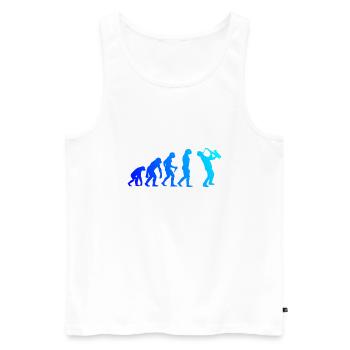 Saxophone Evolution Saxophoniste Sax Men Boys - Débardeur bio Premium Homme - blanc - Devant - AI Model Male 178 light (178cm)