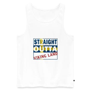 Straight outta Sweden Viking Land Gift Idea - Men's Premium Organic Tank Top - white - Front - Michal (187cm)