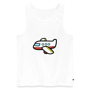 Airplane / Jumbo Jet - Men's Premium Organic Tank Top - white - Front - AI Model Male 178 light (178cm)