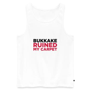 Bukkake has ruined my carpet! - Men's Premium Organic Tank Top - white - Front - AI Model Male 178 light (178cm)