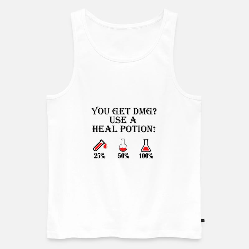 Benutze einen Heiltrank - Männer Premium Bio Tank Top - Weiß