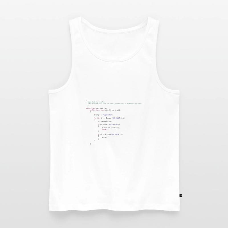 funny Java code to sort Men's Premium Organic Tank Top