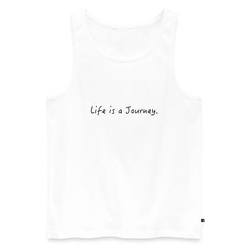 Motto Design Life is a Journey - Men's Premium Organic Tank Top - white - Front - AI Model Male 178 light (178cm)
