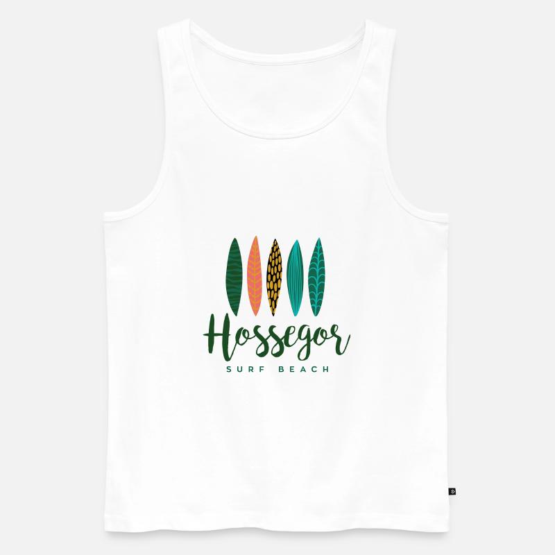 Hossegor Surfstrand - Männer Premium Bio Tank Top - Weiß