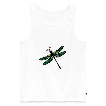 dragon-fly - Men's Premium Organic Tank Top - white - Front - Michal (187cm)
