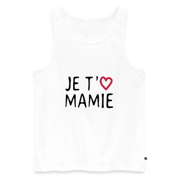 Je t'aime mamie - Débardeur bio Premium Homme - blanc - Devant - Michal (187cm)