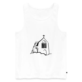 Kirche - Männer Premium Bio Tank Top - Weiß - Vorne - AI Model Male 178 light (178cm)