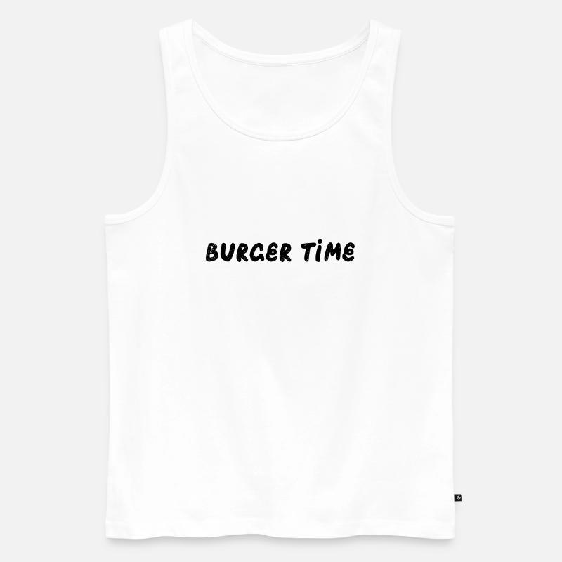 Burger Time - Men's Premium Organic Tank Top - white