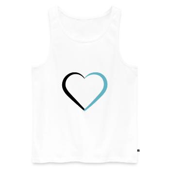 coeur - Débardeur bio Premium Homme - blanc - Devant - Michal (187cm)