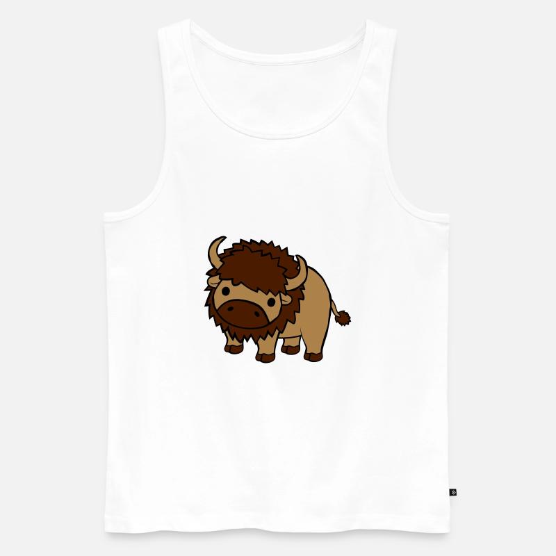 Süßes großes Bison - Männer Premium Bio Tank Top - Weiß