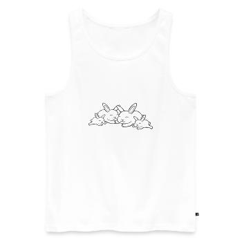 Rabbit family sleeps - Men's Premium Organic Tank Top - white - Front - Michal (187cm)