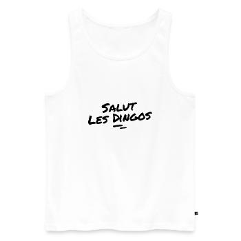 salut les dingos - Débardeur bio Premium Homme - blanc - Devant - Michal (187cm)
