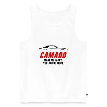 CAMARO MAKE ME HAPPY, YOU NOT SO MUCH - Men's Premium Organic Tank Top - white - Front - AI Model Male 178 light (178cm)