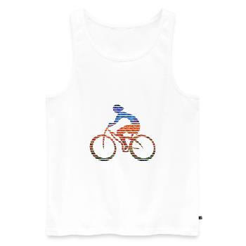 Radfahrer - Männer Premium Bio Tank Top - Weiß - Vorne - Michal (187cm)