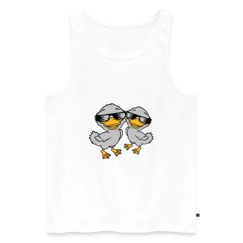 2 Cool Duckling Sunglasses - Men's Premium Organic Tank Top - white - Front - Michal (187cm)