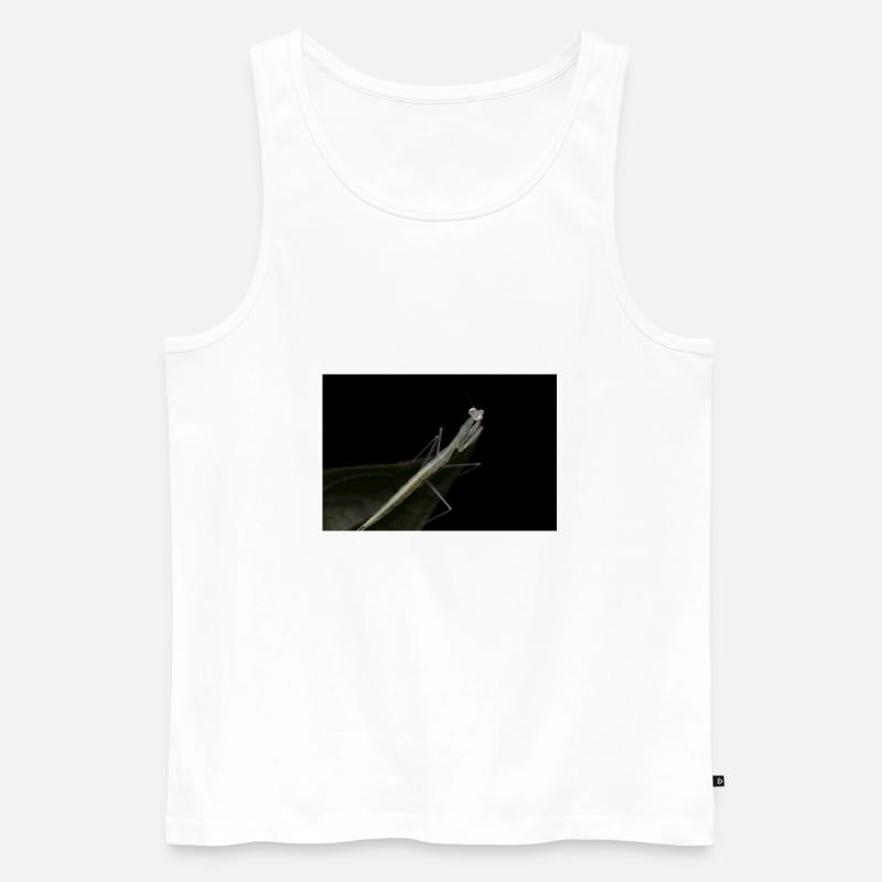 Sinomantis denticulata Nymphe - Glasmantis - Männer Premium Bio Tank Top - Weiß