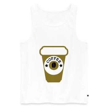 coffee - Débardeur bio Premium Homme - blanc - Devant - AI Model Male 178 light (178cm)