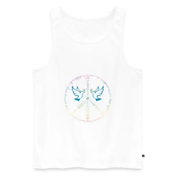 Frieden in allen Sprachen der Welt - Männer Premium Bio Tank Top - Weiß - Vorne - AI Model Male 178 light (178cm)