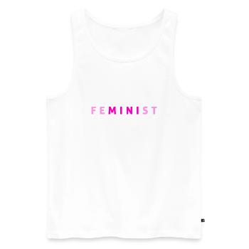 Feminist - Männer Premium Bio Tank Top - Weiß - Vorne - Michal (187cm)