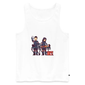 Medical - Men's Premium Organic Tank Top - white - Front - AI Model Male 178 light (178cm)
