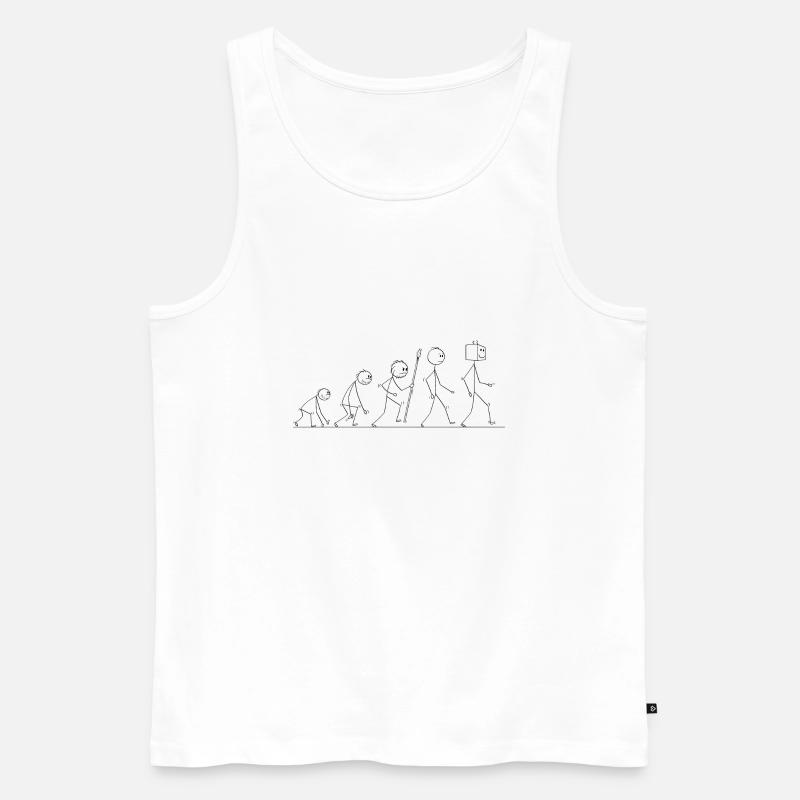 Evolution - Männer Premium Bio Tank Top - Weiß
