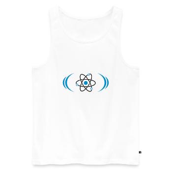 Atom Symbol radioactif - Débardeur bio Premium Homme - blanc - Devant - Michal (187cm)