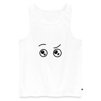 Cartoon Augen - Männer Premium Bio Tank Top - Weiß - Vorne - AI Model Male 178 light (178cm)