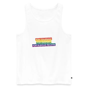 LGBTIQ Für Toleranz, Respekt - Männer Premium Bio Tank Top - Weiß - Vorne - Michal (187cm)