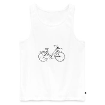 Hollandfahrrad Fahrrad Hollandrad - Männer Premium Bio Tank Top - Weiß - Vorne - Michal (187cm)